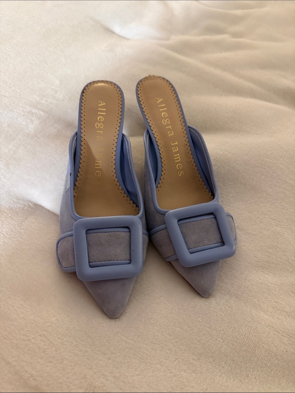 Lavender Pointed Mule with Buckle